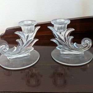 Vintage Glass Candle Holders